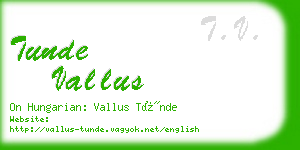 tunde vallus business card